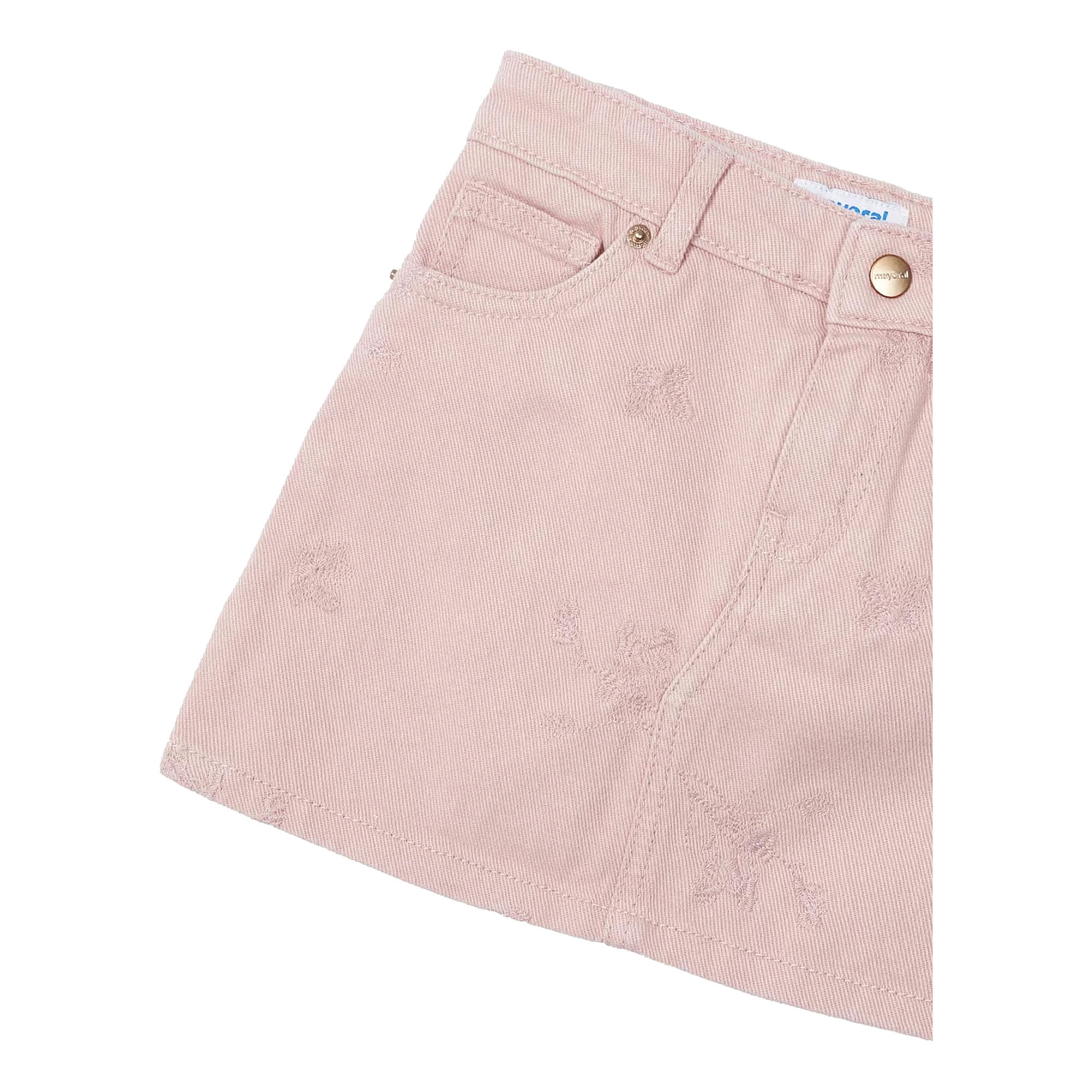 Pink floral denim skirt sale