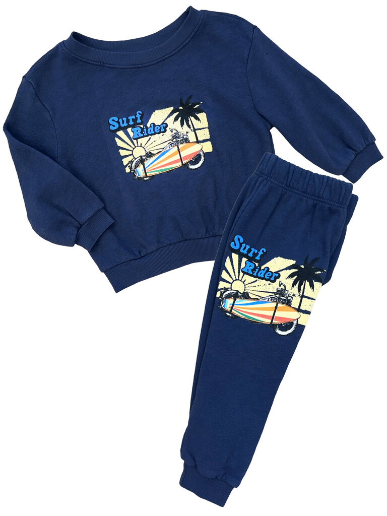 Californian Vintage Navy Surf Rider Sweatshirt Set