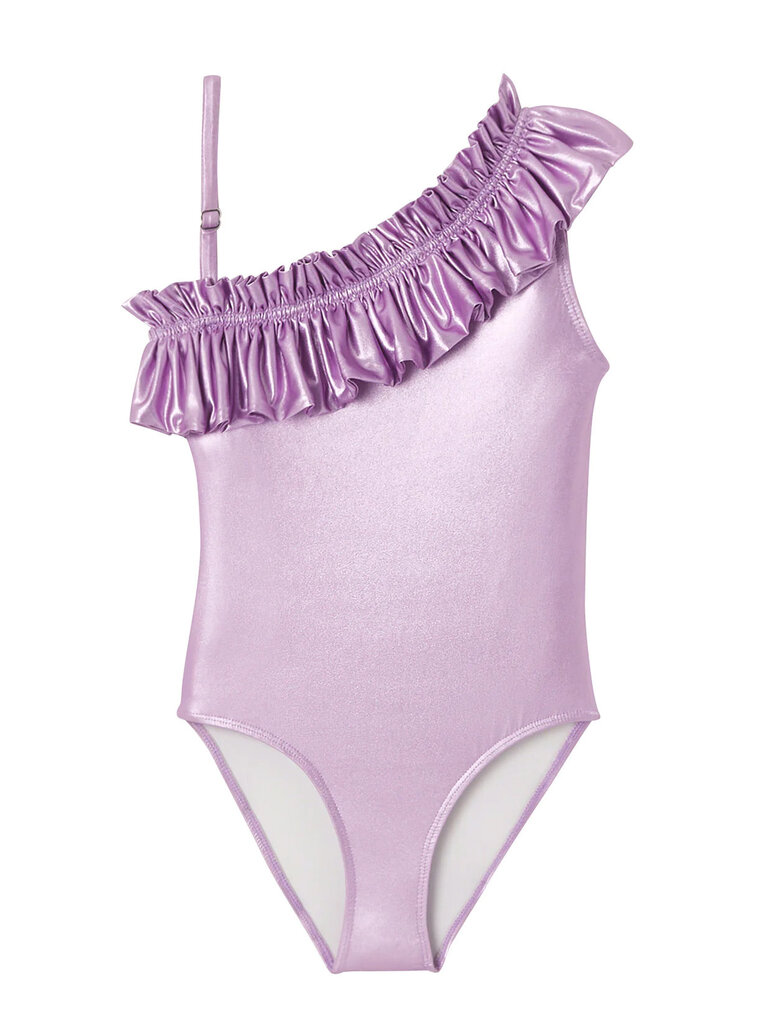 Lison Iridescent Lilac Ruffle Swimsuit