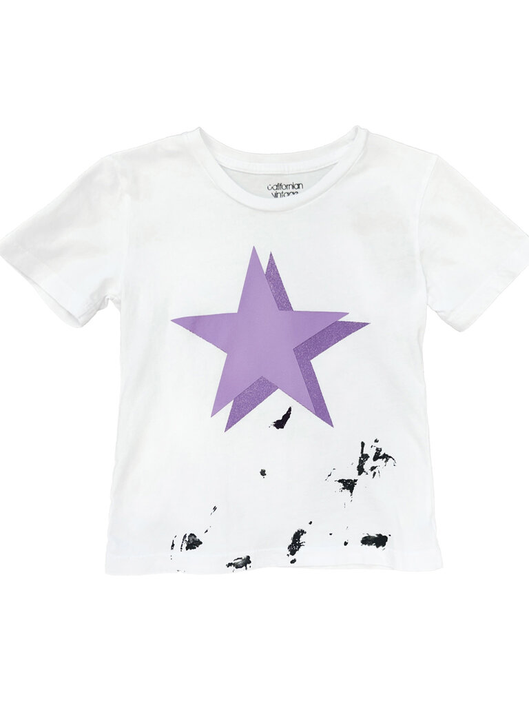 Californian Vintage Purple Star Splatter T-Shirt