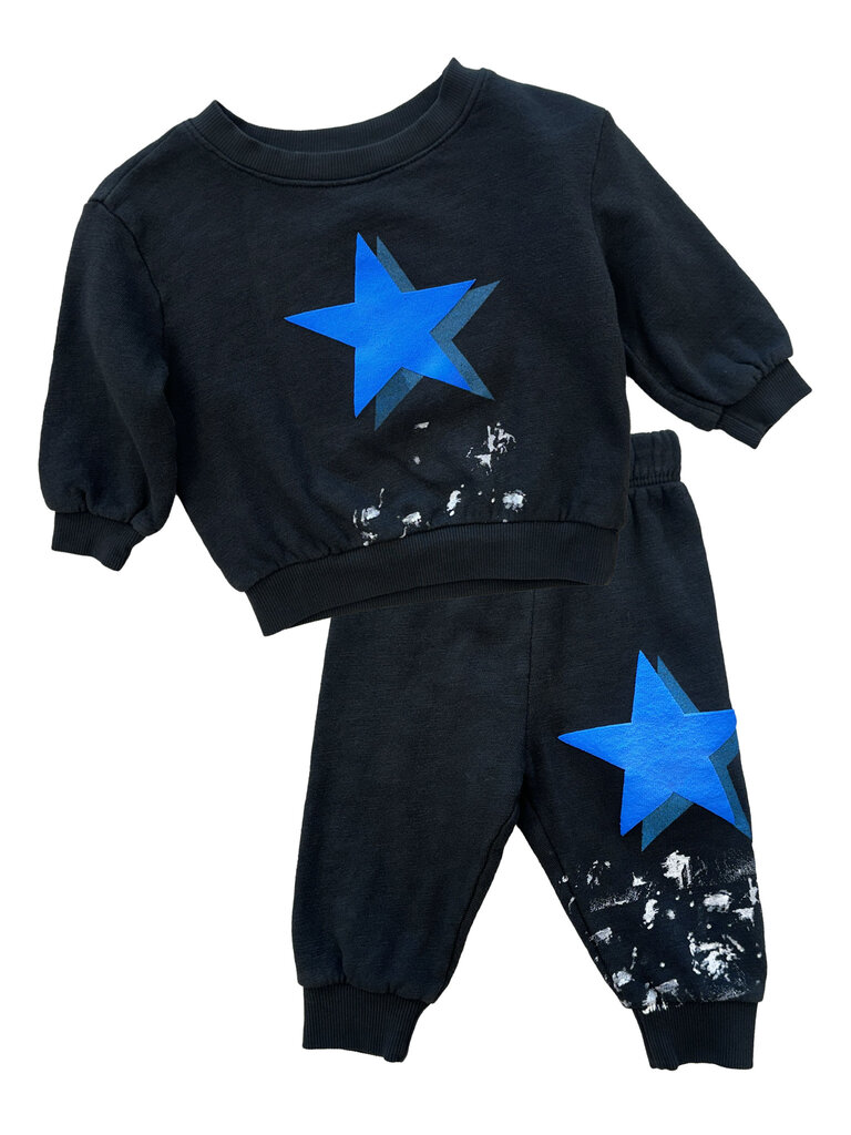 Californian Vintage Splatter Star Sweatshirt Set