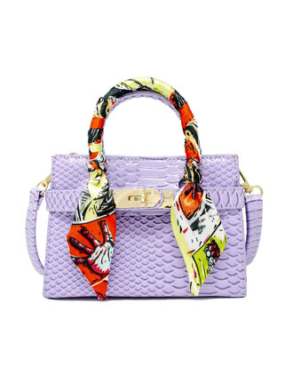 Zomi Gems Patent Crocodile Scarf Handbag