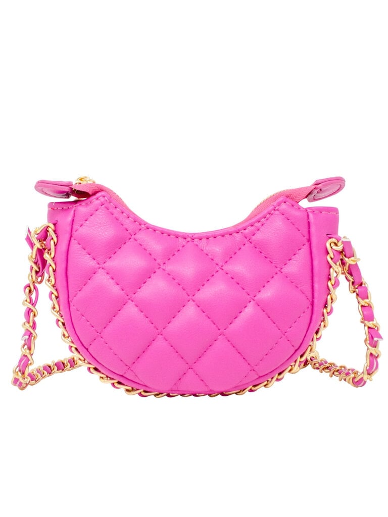 Zomi Gems Hot Pink Quilted Chain Hobo Bag