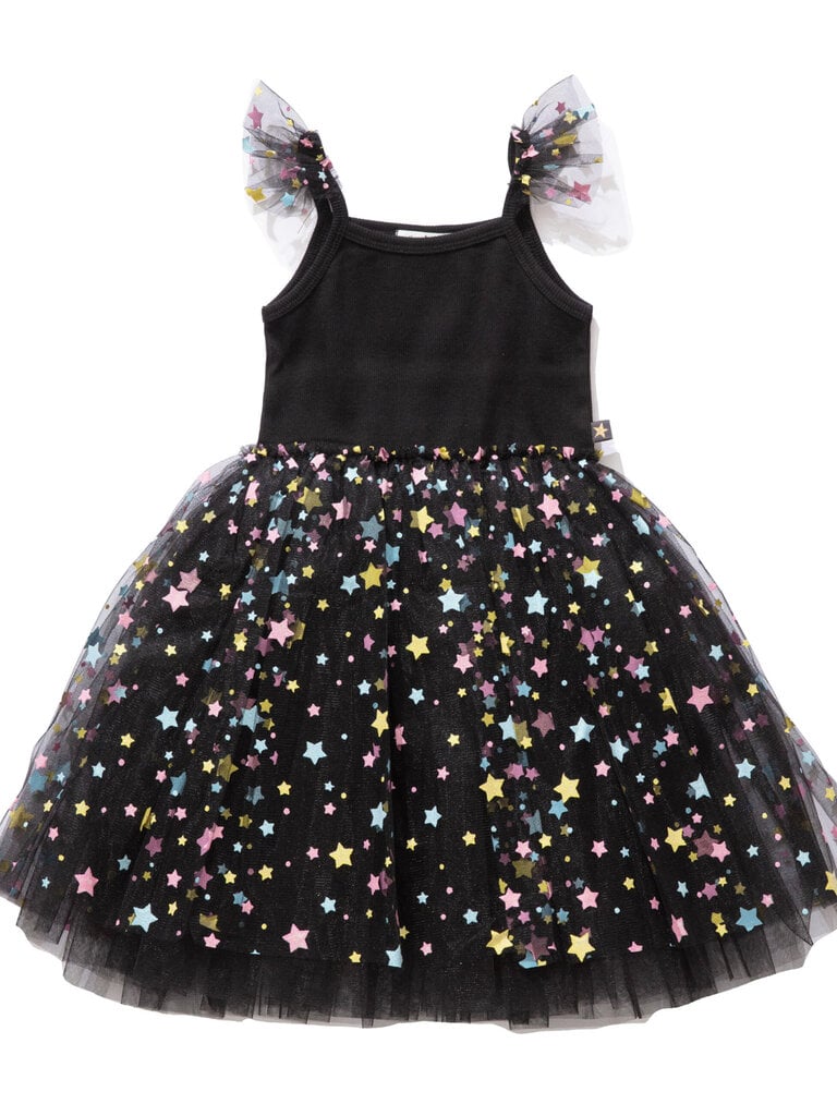 Petite Hailey Black Star Frill Tutu Dress