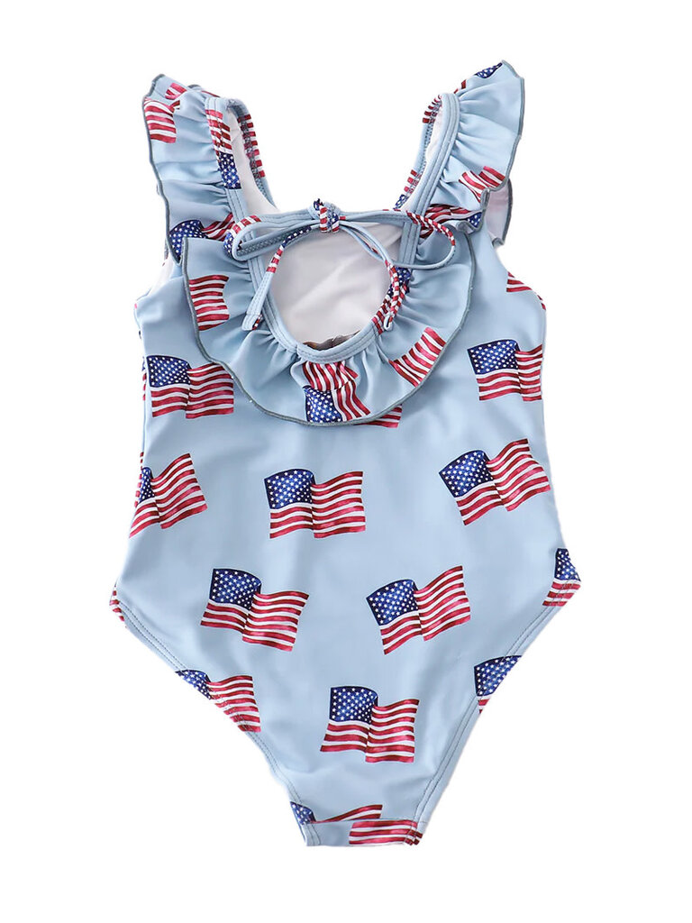 Flag Ruffle Swimsuit