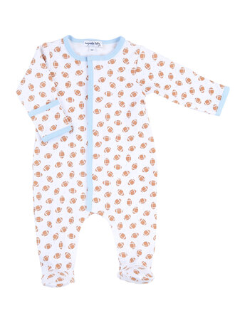 Little Brother Print Zip Footie | Magnolia Baby