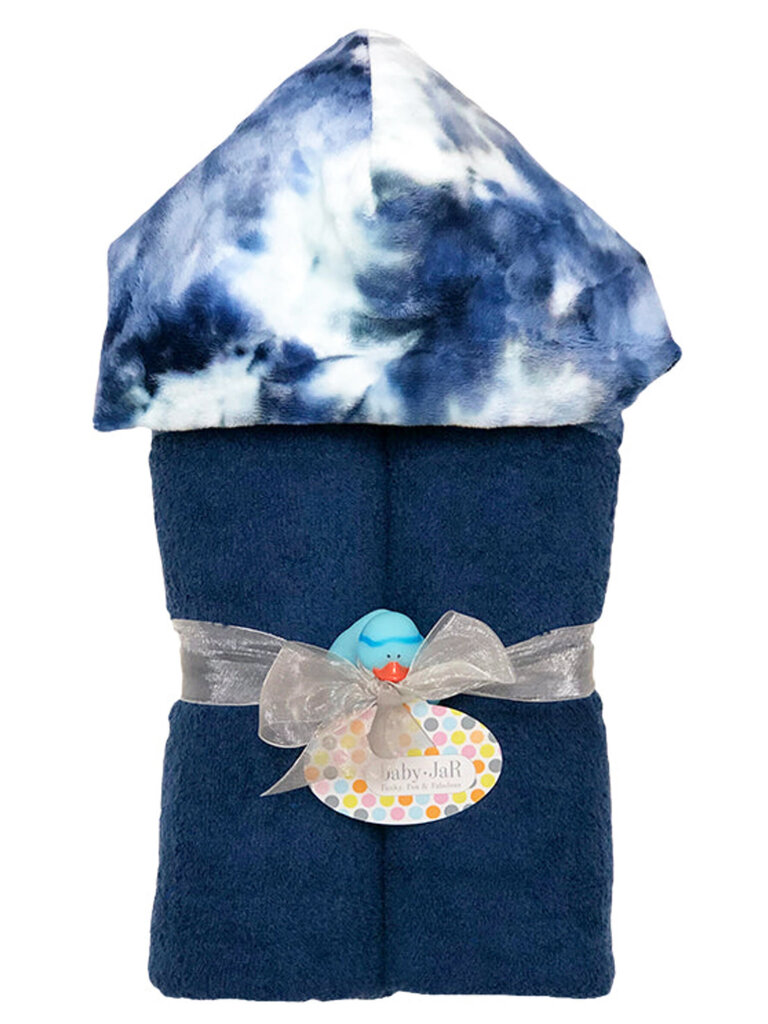 Baby Jar Navy Tie Dye Hooded Towel