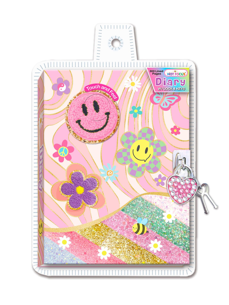 Hot Focus Lock & Key Groovy Flower Diary