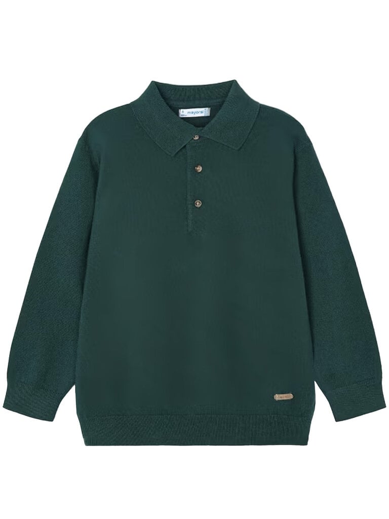 Mayoral Alpine Green Knit Polo Sweater