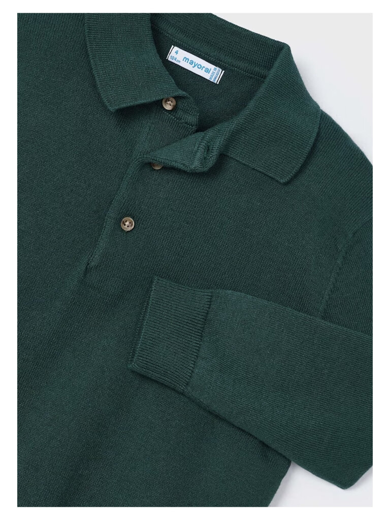 Mayoral Alpine Green Knit Polo Sweater