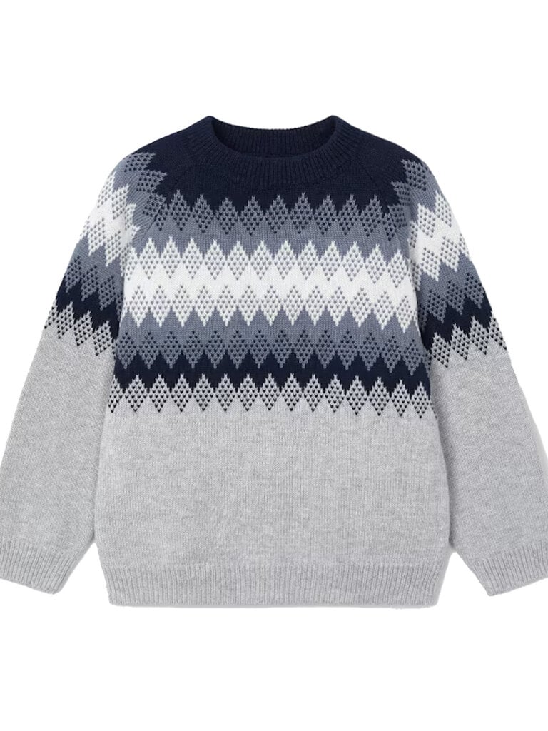 Mayoral Alpine Grey Jacquard Sweater