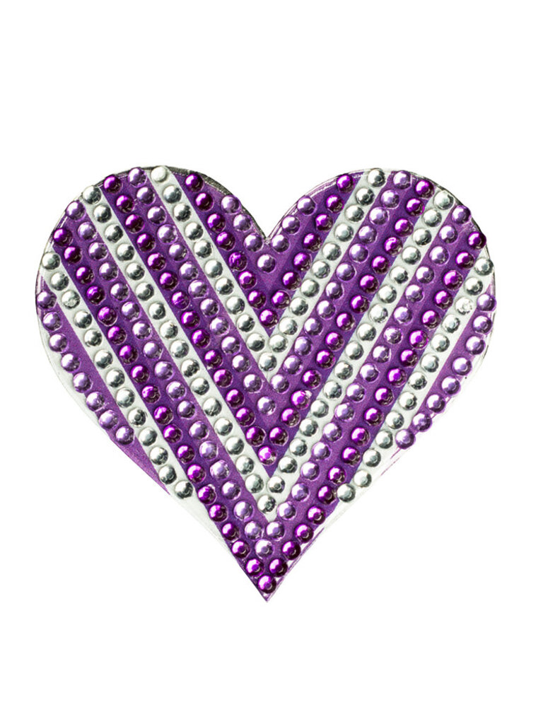 StickerBeans Purple Chevron Heart