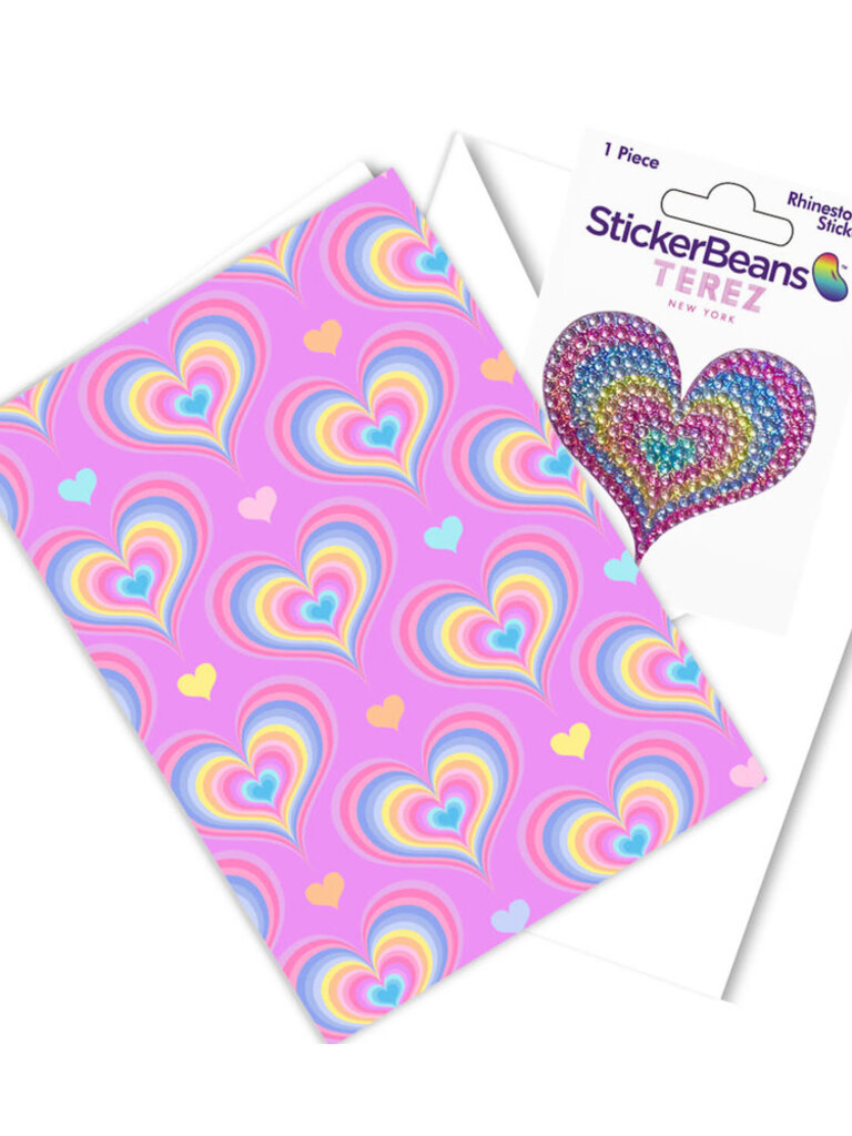 StickerBeans Groovy Heart Greeting Card