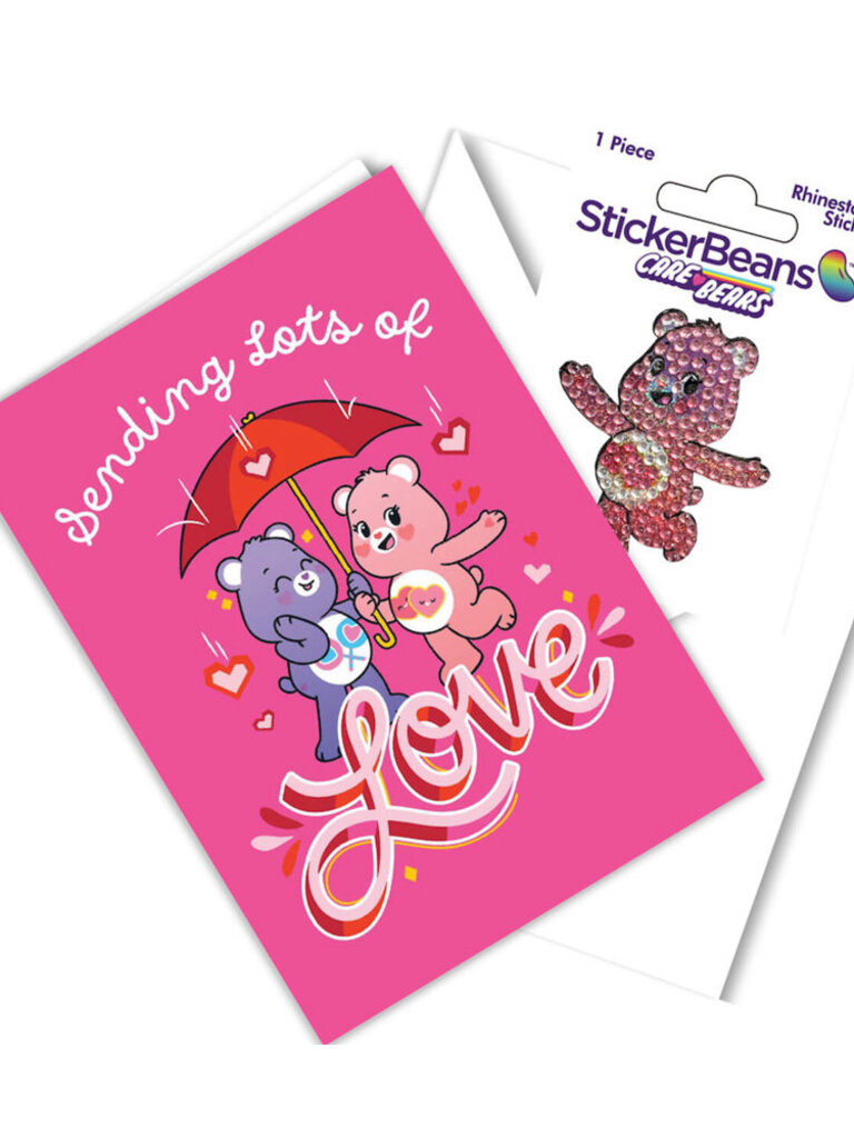 StickerBeans Care Bears LOVE Greeting Card