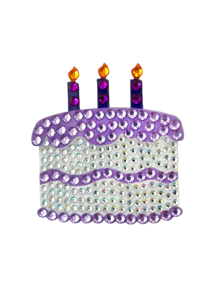 StickerBeans Purple Birthday Cake