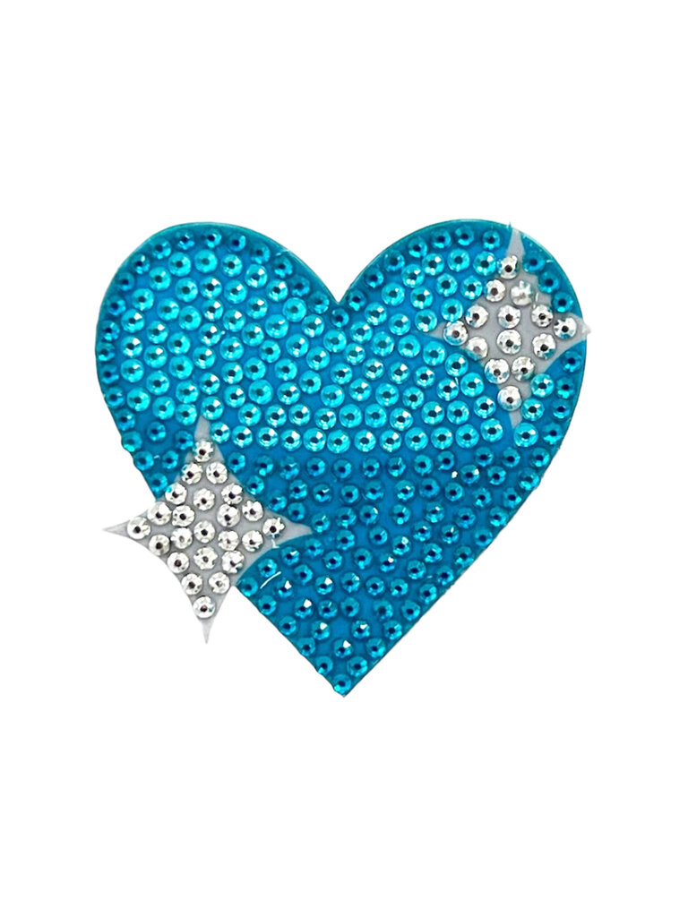 StickerBeans Blue Sparkling Heart