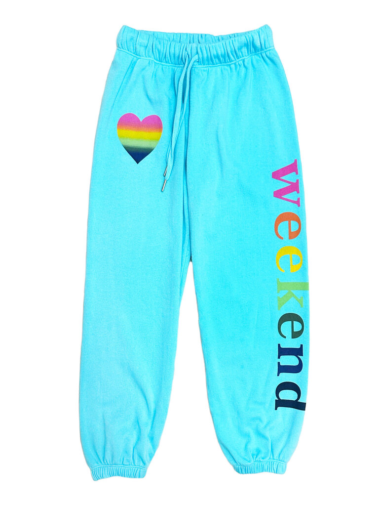 Flowers by Zoe Ombre Heart Aqua Sweatpants