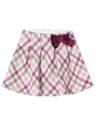 Mayoral Rose Plaid Bow Skirt