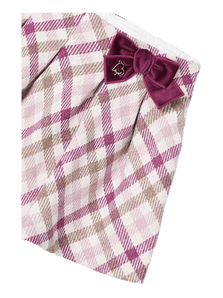 Mayoral Rose Plaid Bow Skirt