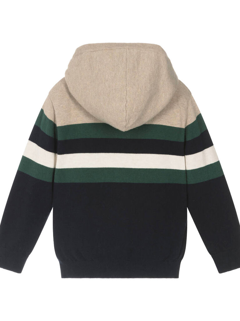 Mayoral Stripe Knit Zip Hoodie