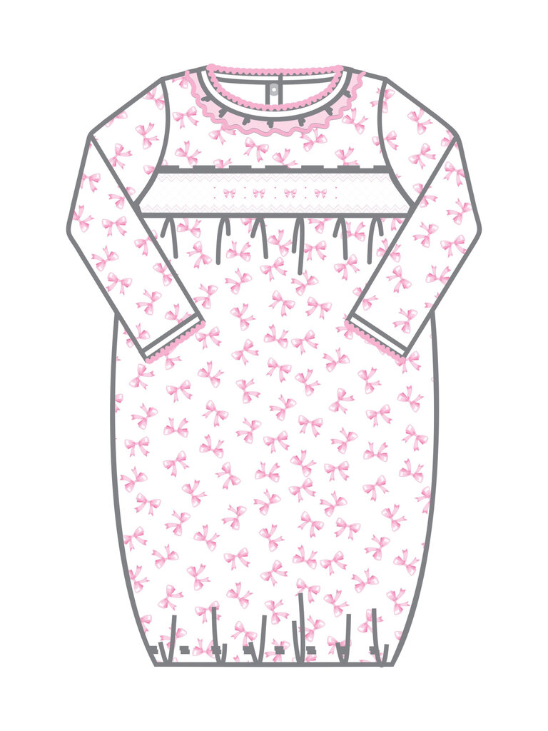 Magnolia Baby Baby Bows Smocked Ruffle Gown