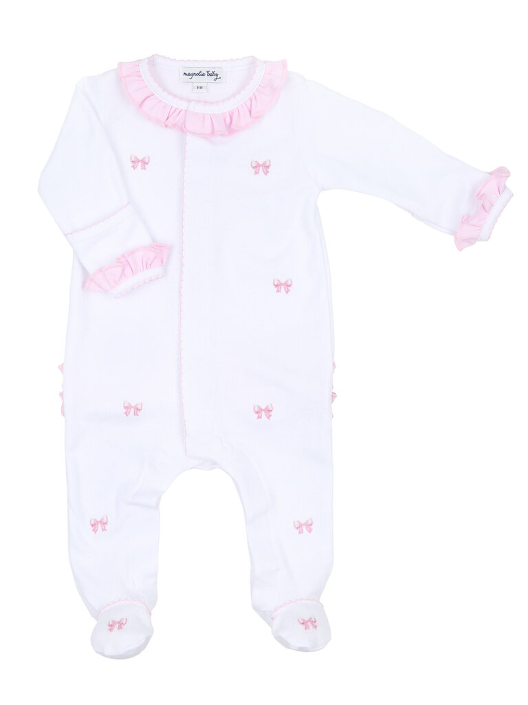 Magnolia Baby Baby Bows Ruffle Footie
