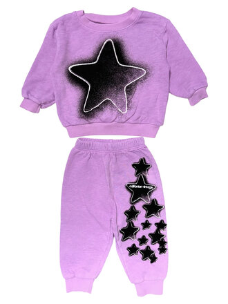 Californian Vintage Lilac Star Sweatshirt Set