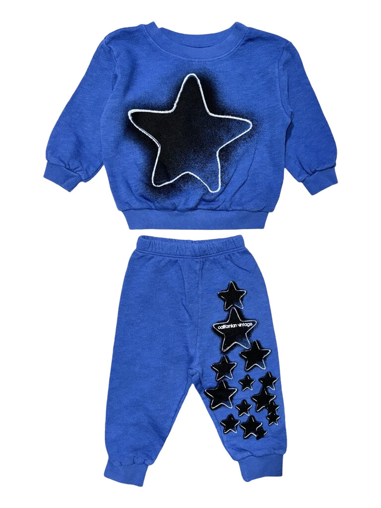 Californian Vintage Blue Star Sweatshirt Set