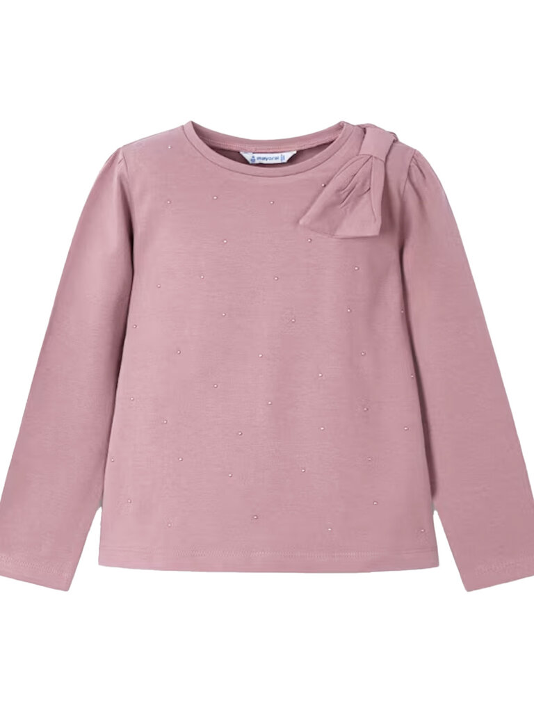 Mayoral Rose Pearl Bow Top