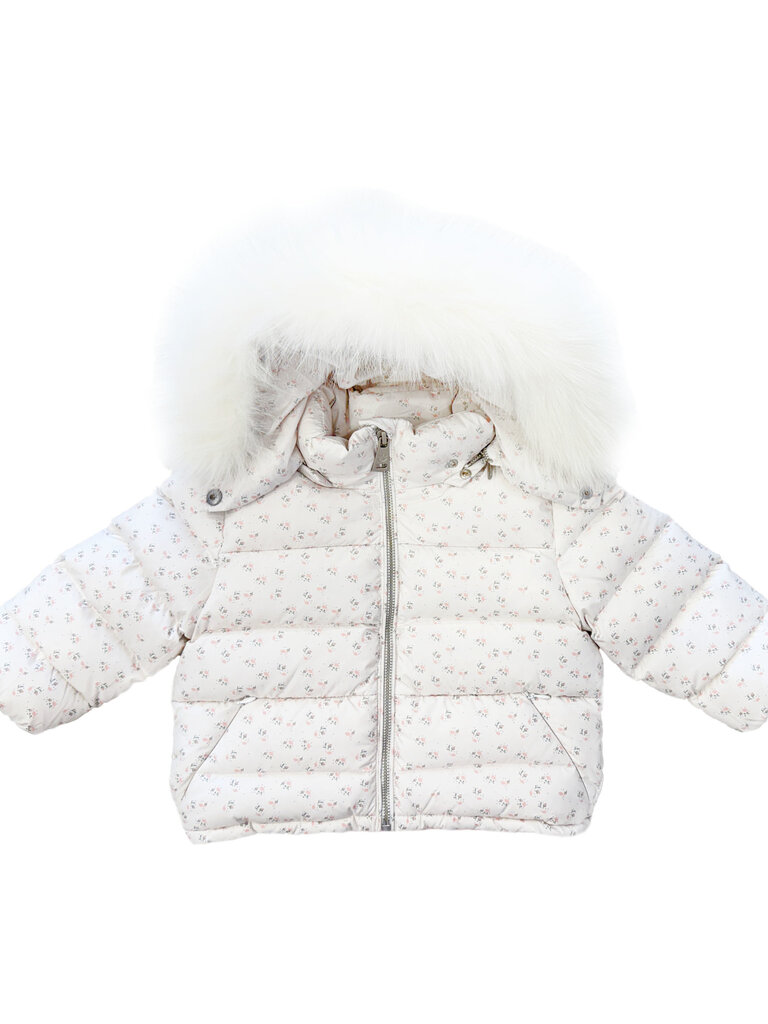 Pamplemousse White Ditzy Floral Coat