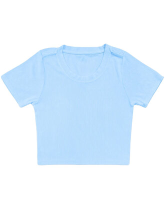 KATIE J Livi Ribbed Tee - Baby Blue KATIE J Livi Ribbed Tee - Baby Blue