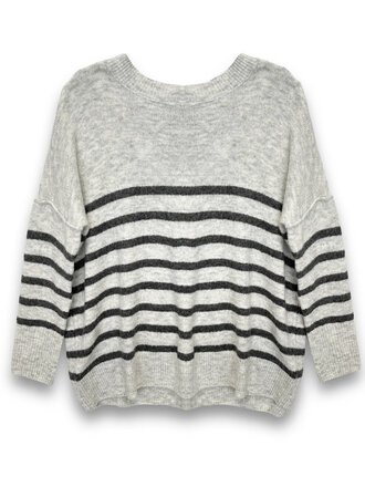 KATIE J Nellie Sweater - Grey Stripe KATIE J Nellie Sweater - Grey Stripe