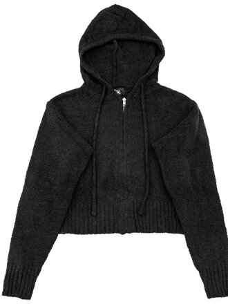 Flowers by Zoe Black Chenille Knit Zip Hoodie Flowers by Zoe Black Chenille Knit Zip Hoodie