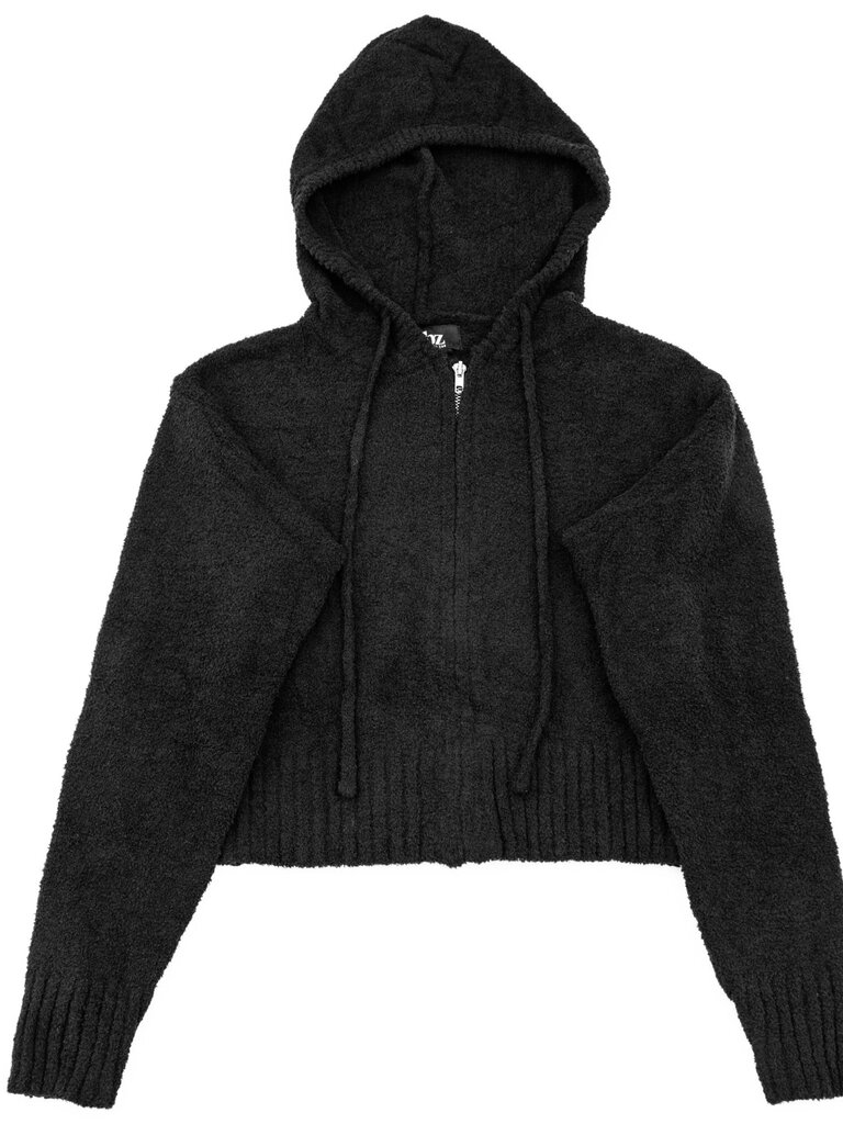 Flowers by Zoe Black Chenille Knit Zip Hoodie