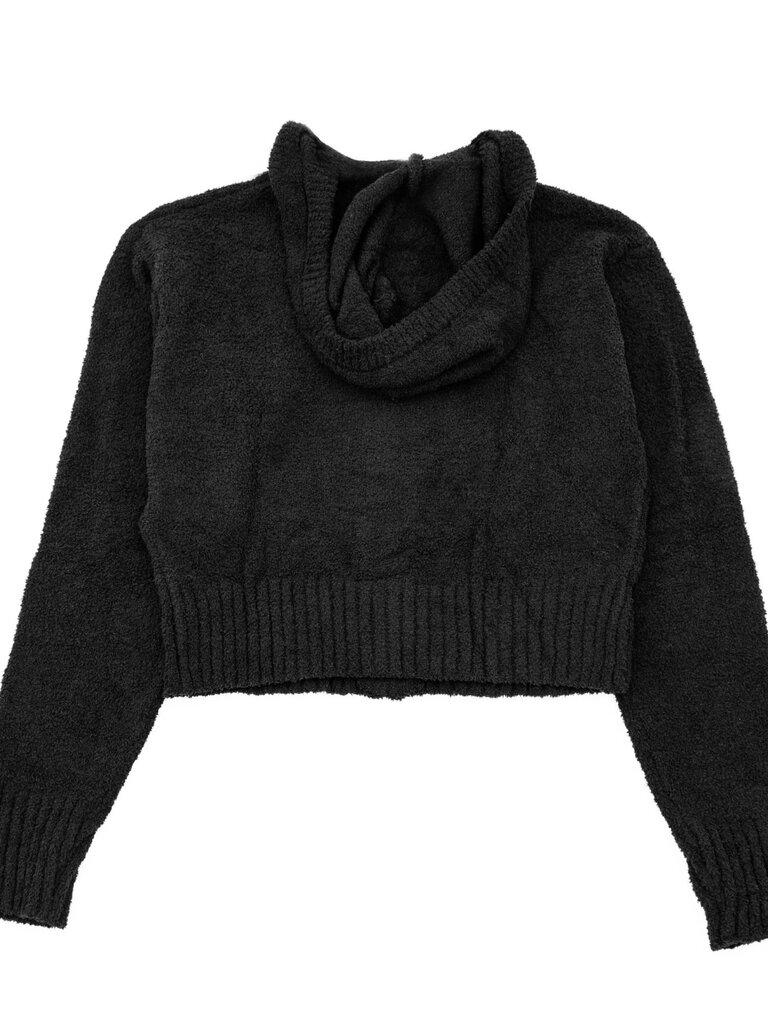 Flowers by Zoe Black Chenille Knit Zip Hoodie