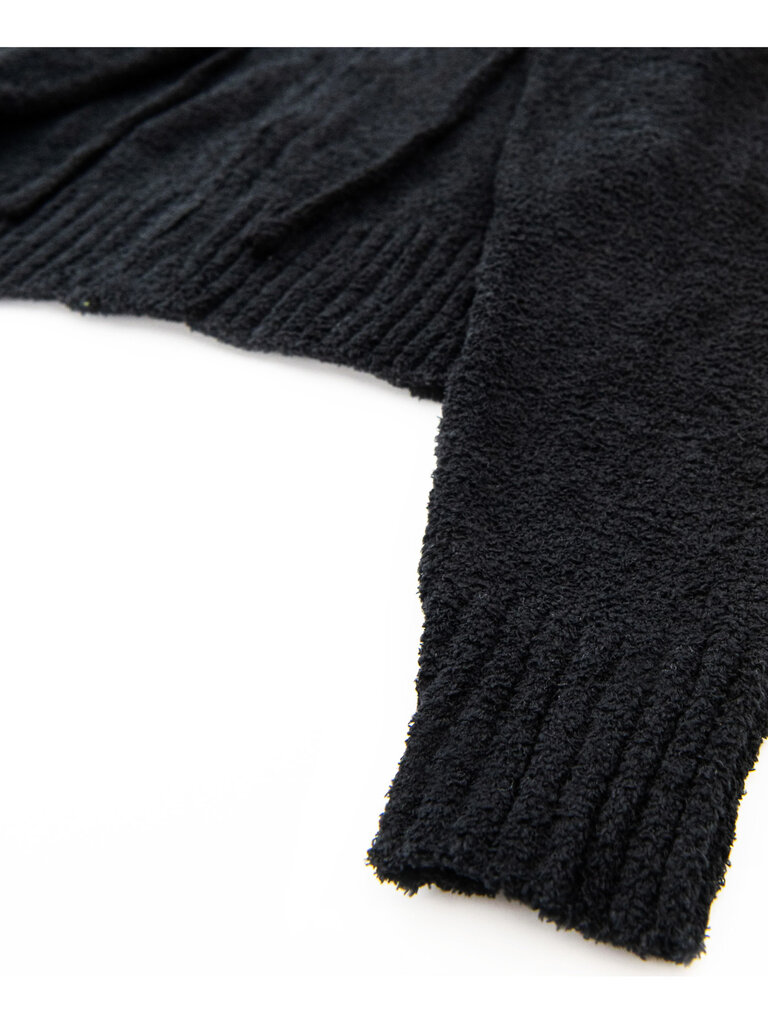 Flowers by Zoe Black Chenille Knit Zip Hoodie