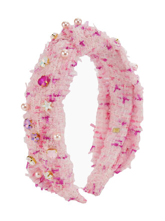 Bari Lynn Tulle Jeweled Knot Headband