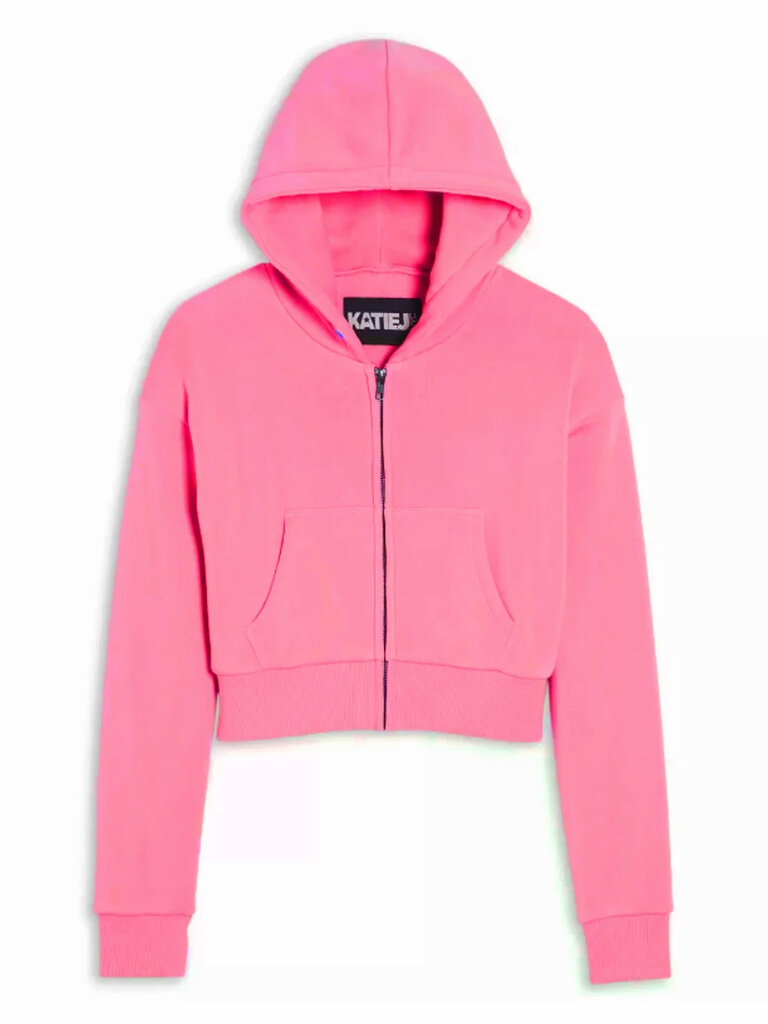 KATIE J Dylan Crop Zip - Raspberry