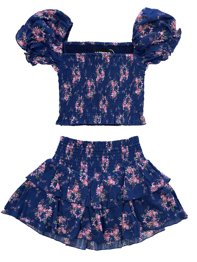 KATIE J Marlee Puff Top - Evening Bouquet