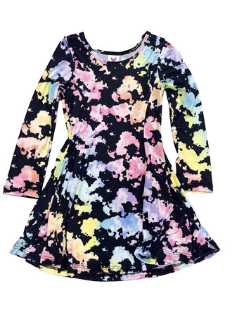 Social Butterfly Pastel Tie Dye Fit & Flare Dress
