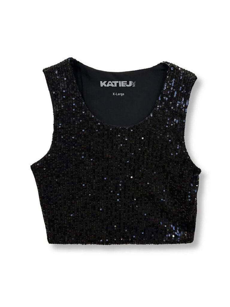 KATIE J Miley Sequin Crop Tank