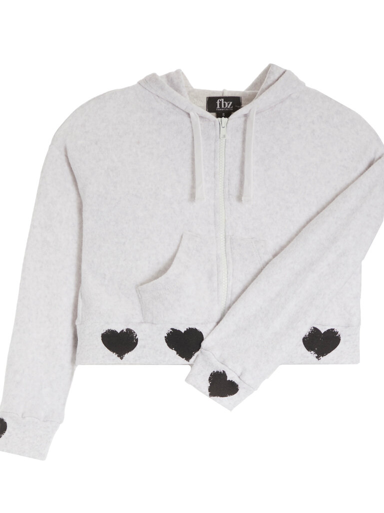 Flowers by Zoe Grey Fleece Heart Zip Hoodie