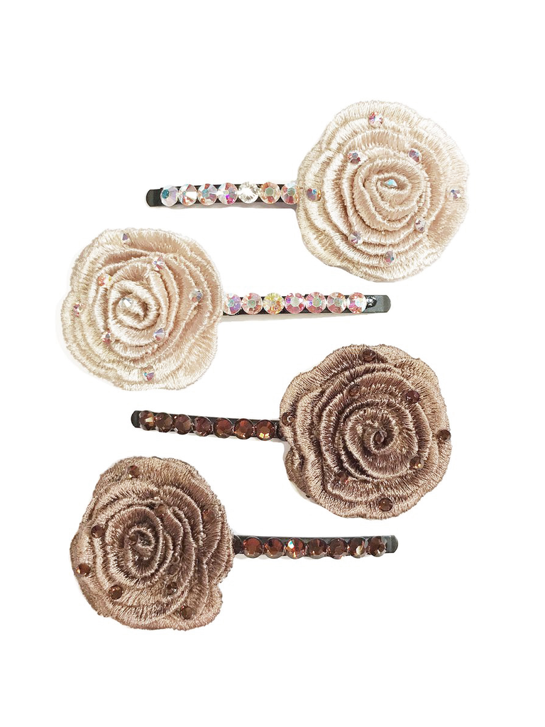 Survolte Rhinestone Flower Hair Pin