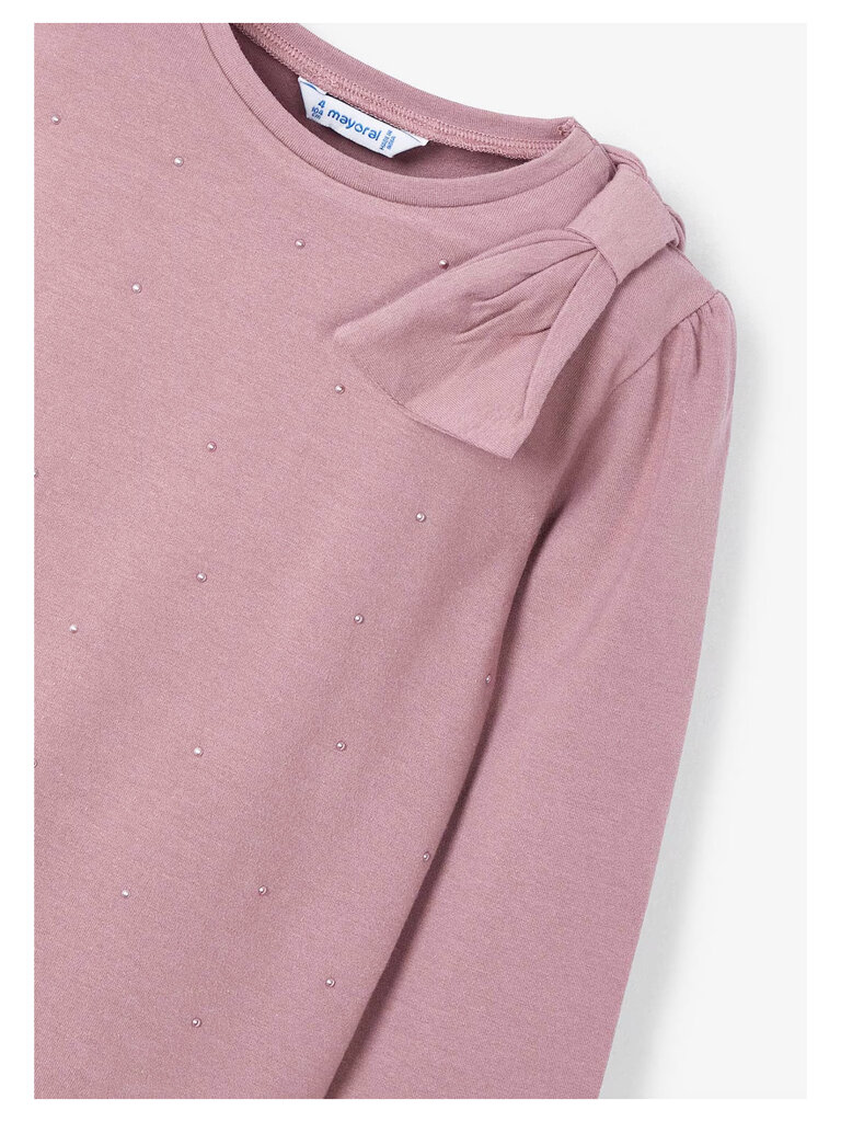 Mayoral Rose Pearl Bow Top