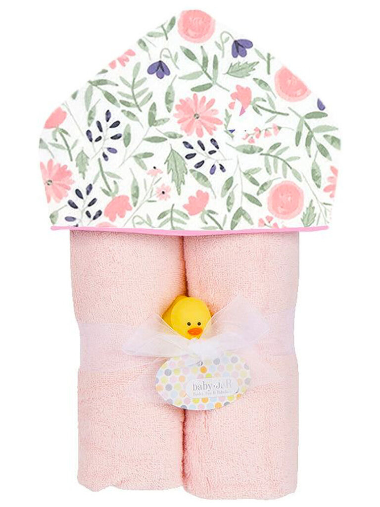 Baby Jar Deluxe Hooded Towel - Watercolor Floral