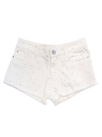 Flowers by Zoe Rhinestone White Shorts Flowers by Zoe Rhinestone White Shorts