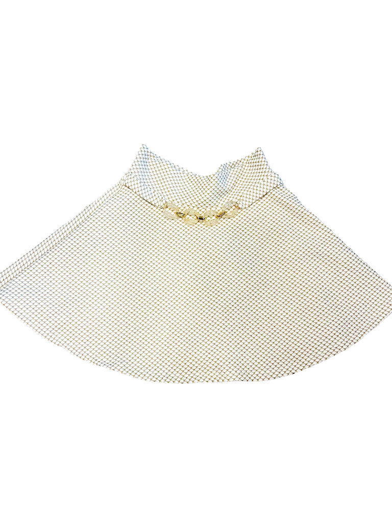 Les Tout Petit White Diamond Crystal Belted Skirt
