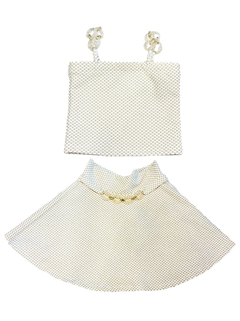 Les Tout Petit White Diamond Crystal Link Top