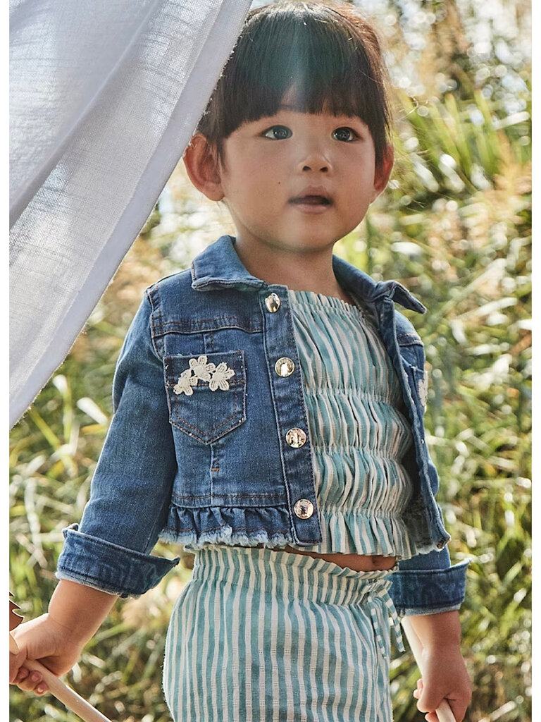 Mayoral Ruffle Denim Jacket