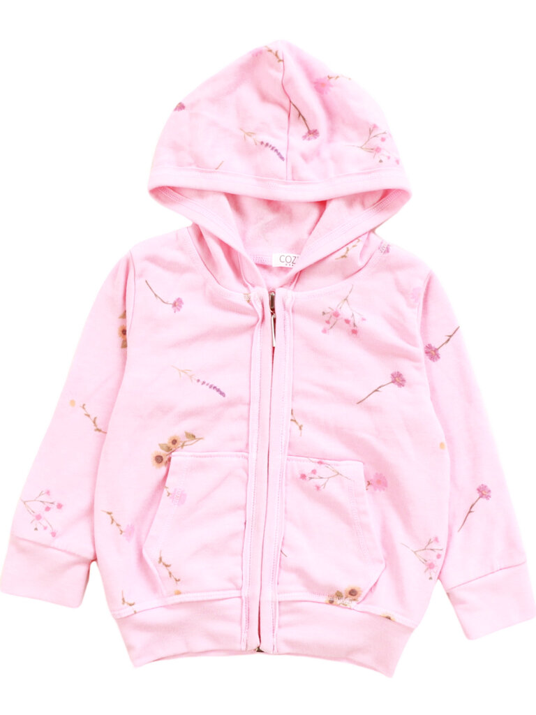 Pink Wild Flower Zip Jacket Set